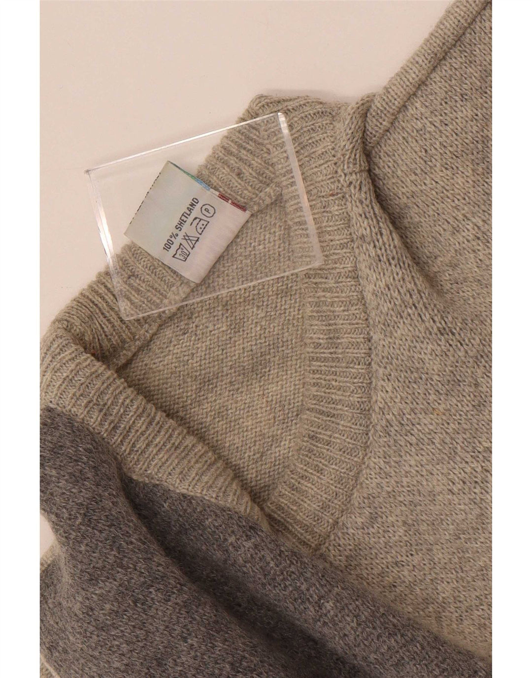 Ανδρικό πουλόβερ Shetland Jeneros Crew Neck Jumper Medium Grey Geometric