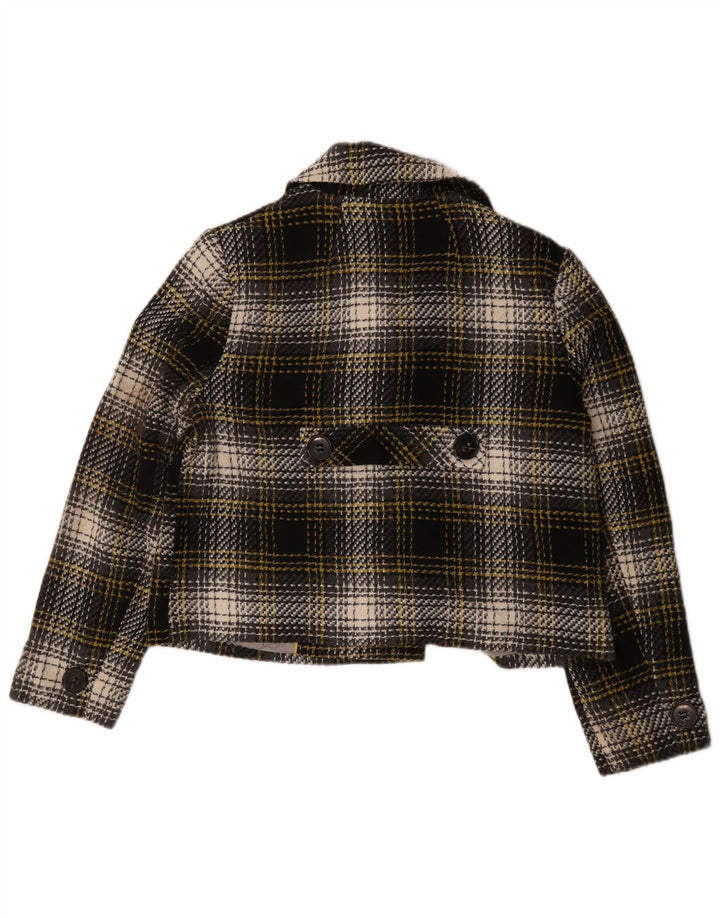 Marks & Spencer Γυναικείο κοντό παλτό μπιζελιού UK 14 Large Black Check Acrylic