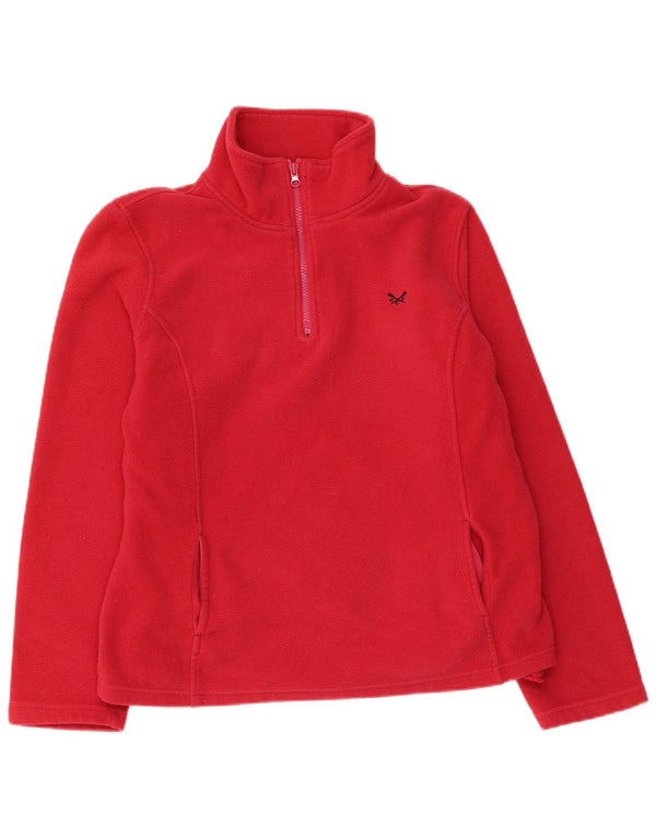 Crew Clothing Γυναικεία φερμουάρ με λαιμόκοψη Fleece Jumper UK 12 Medium Pink Polyester