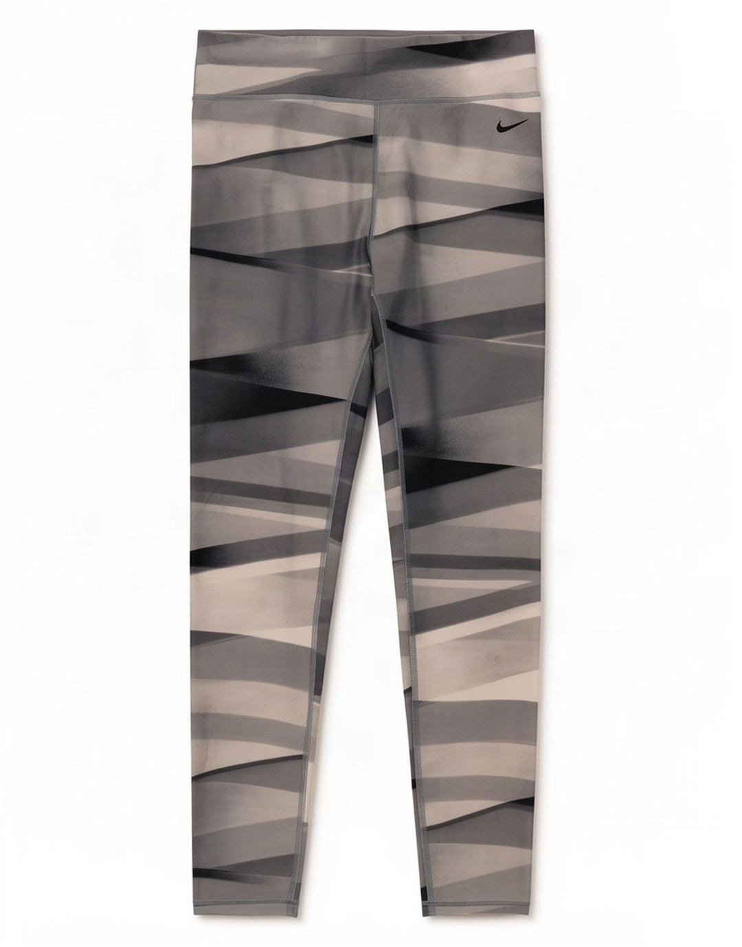 Γυναικεία κολάν Nike Dri Fit UK 12 Μεσαίου Γκρι γεωμετρικού πολυεστέρα