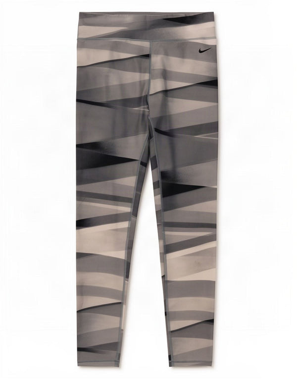 Γυναικεία κολάν Nike Dri Fit UK 12 Μεσαίου Γκρι γεωμετρικού πολυεστέρα