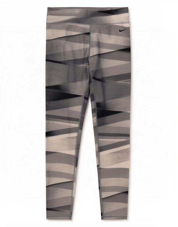 Γυναικεία κολάν Nike Dri Fit UK 12 Μεσαίου Γκρι γεωμετρικού πολυεστέρα