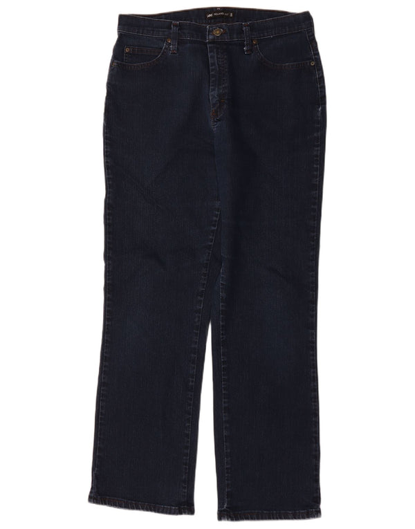 Lee Womens Relaxed Fit Straight Jeans US 12 Large W32 L30 Navy Blue Cotton