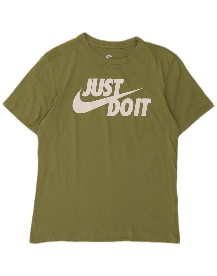 Ανδρικό γραφικό μπλουζάκι Nike, μικρό πράσινο βαμβακερό