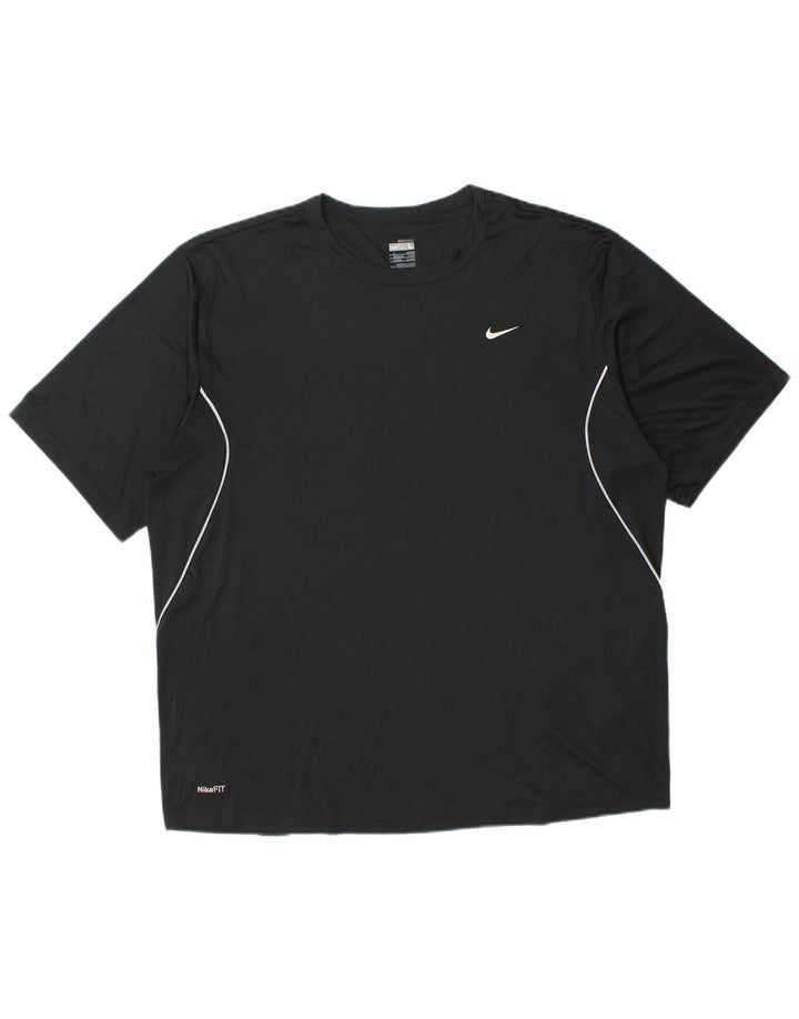 Ανδρικό T-Shirt Nike Top UK 42/44 μεγάλο μαύρο πολυεστέρα