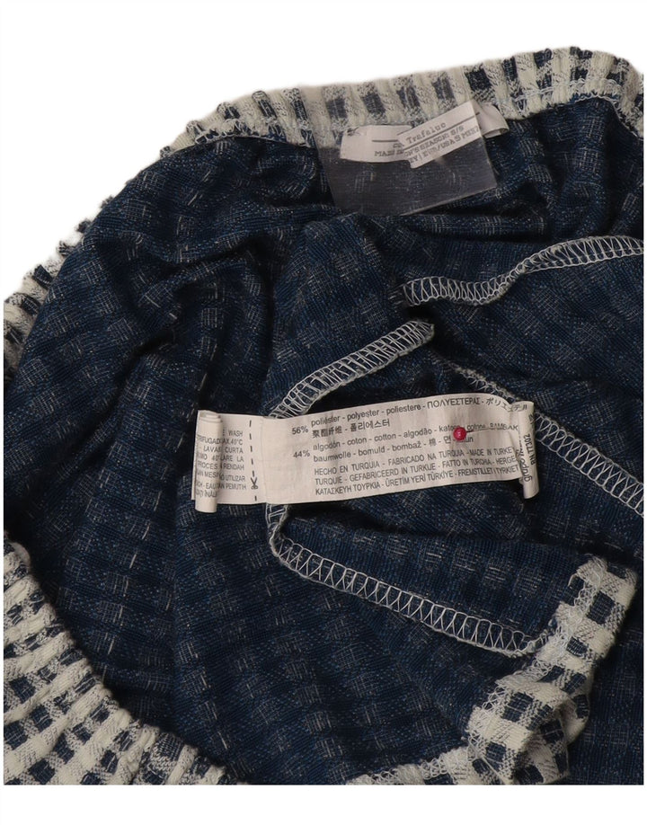 Zara Womens Trafaluc Crop Top 10 Small Blue Check Polyester
