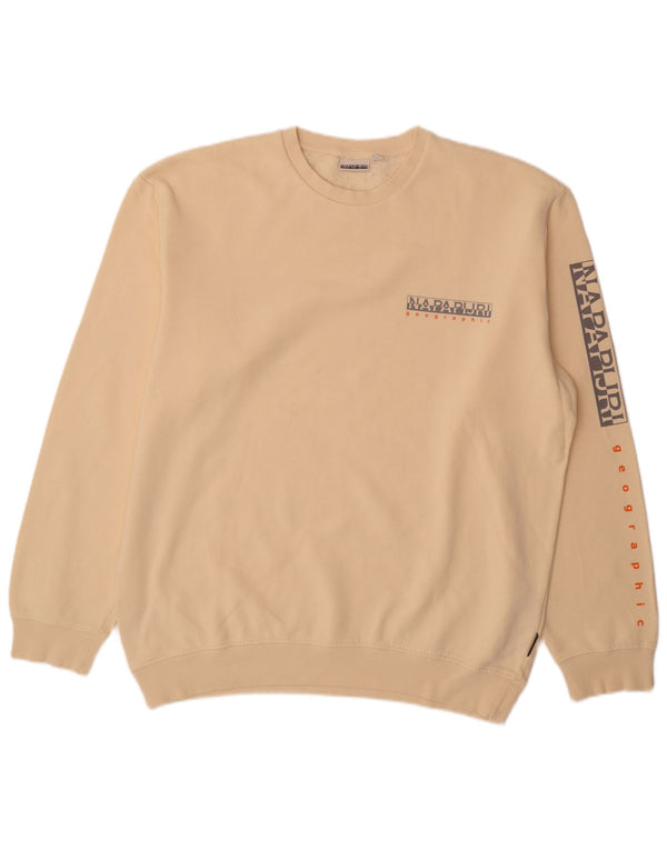 Ανδρικό φούτερ Napapijri Graphic Regular Fit Jumper XL Beige βαμβακερό