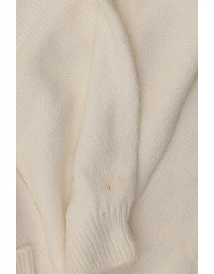 Marks & Spencer Γυναικείο πουλόβερ με λαιμόκοψη UK 12 Medium White