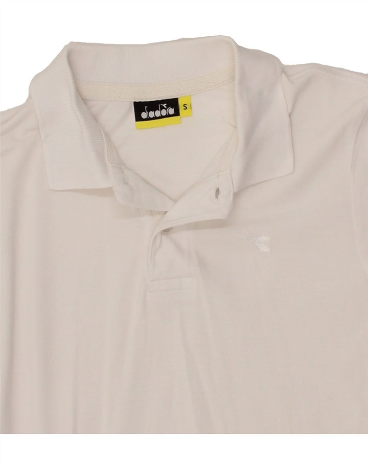 DIADORA Mens Polo Shirt Small White Cotton Vintage Diadora and Second-Hand Diadora from Messina Hembry 