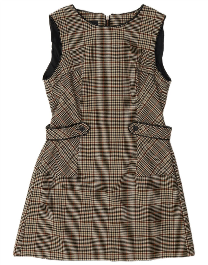 Επόμενο Γυναικείο Αμάνικο Φόρεμα A-Line UK 14 Medium Grey Houndstooth