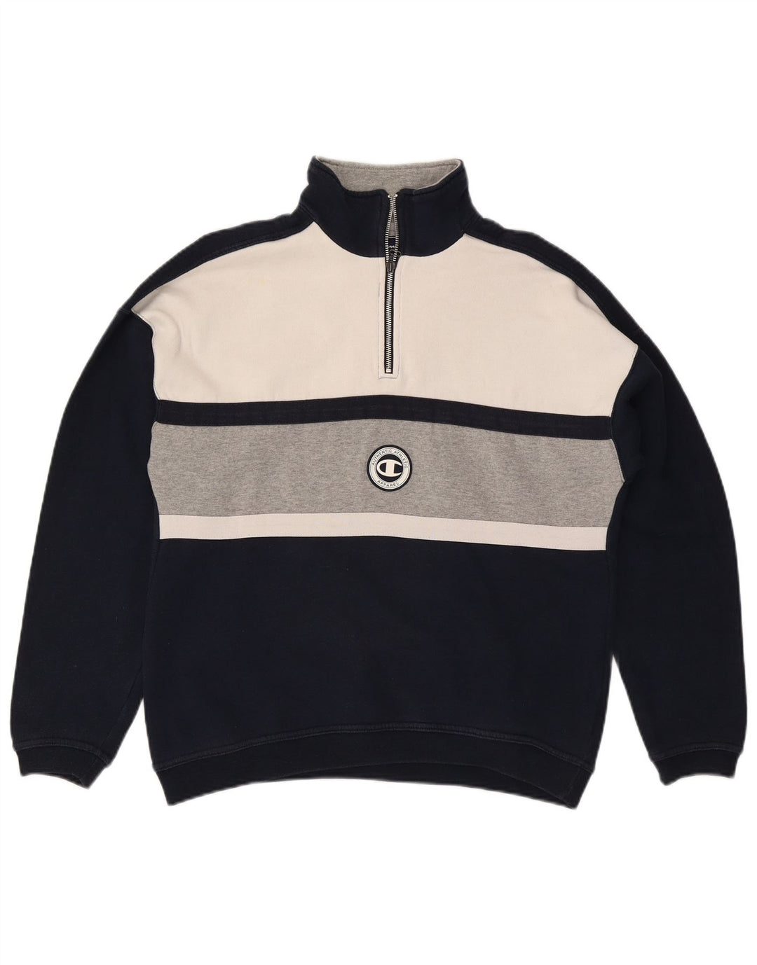 Ανδρικό φούτερ με φερμουάρ CHAMPION Jumper Medium Navy Blue Colourblock