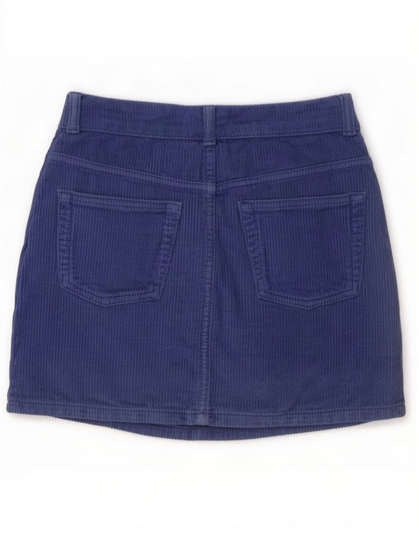 Topshop Γυναικεία Μίνι Κοτλέ φούστα UK 4 XS W24 Μπλε βαμβακερό