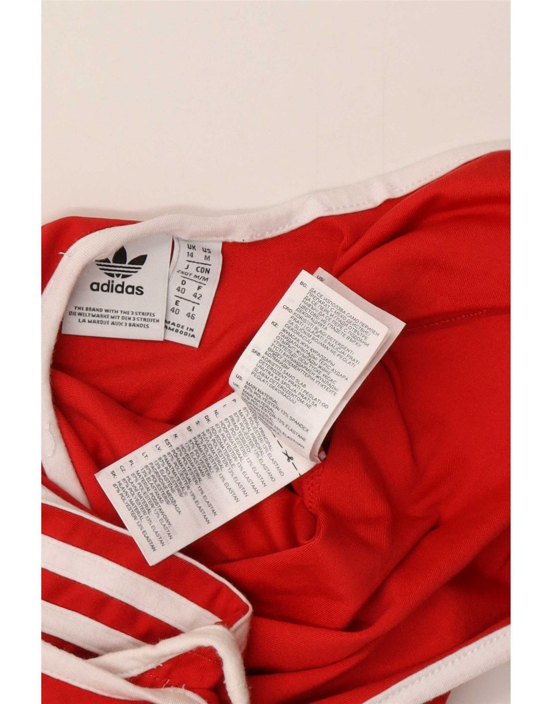 Adidas Γυναικεία μαγιό UK 14 Medium Red Polyester Sports
