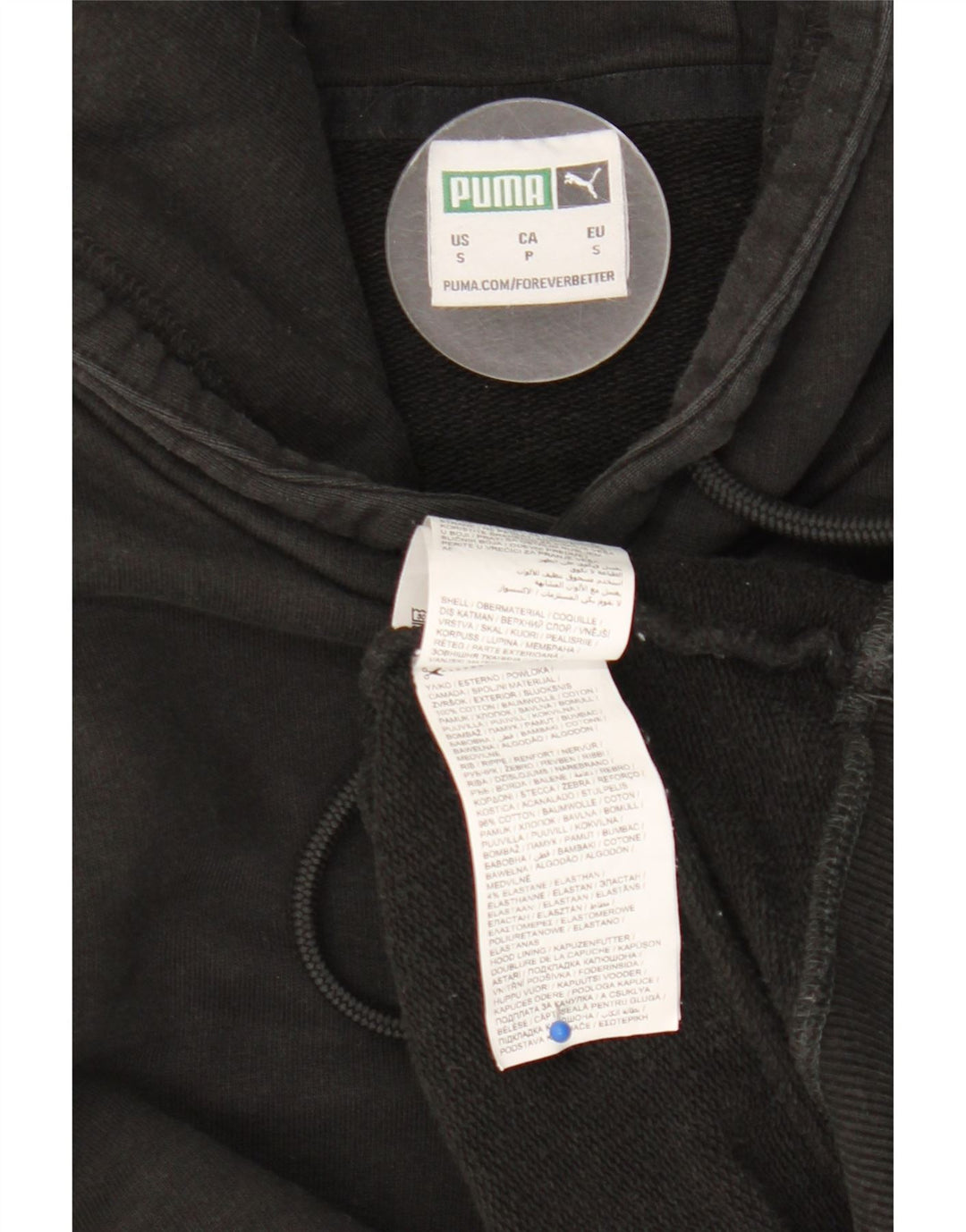 Ανδρικό κουκούλα Puma, βαμβακερό μικρό μαύρο