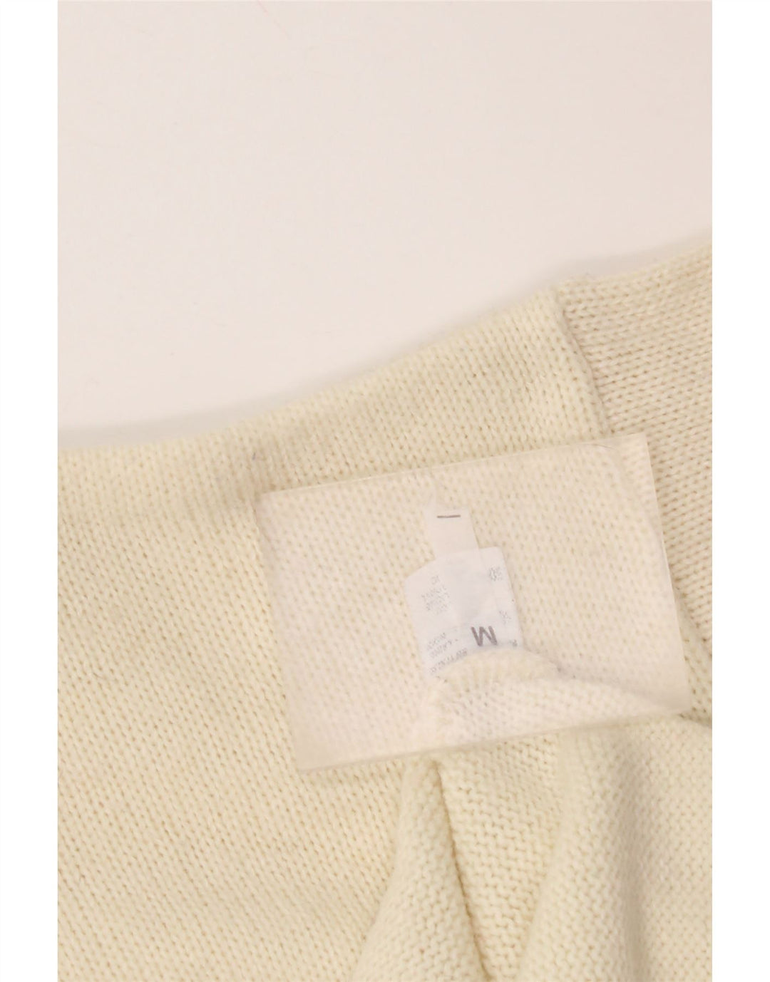 Γυναικείο πουλόβερ με λαιμόκοψη VINTAGE Crop UK 14 Medium Off White