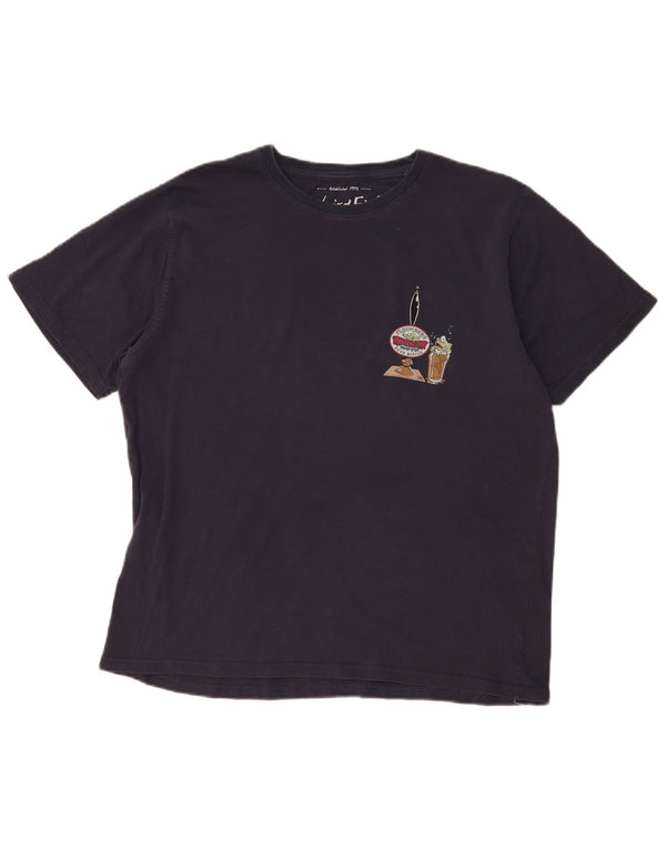 Weird Fish Ανδρικό γραφικό T-Shirt Top XL Navy Blue Cotton
