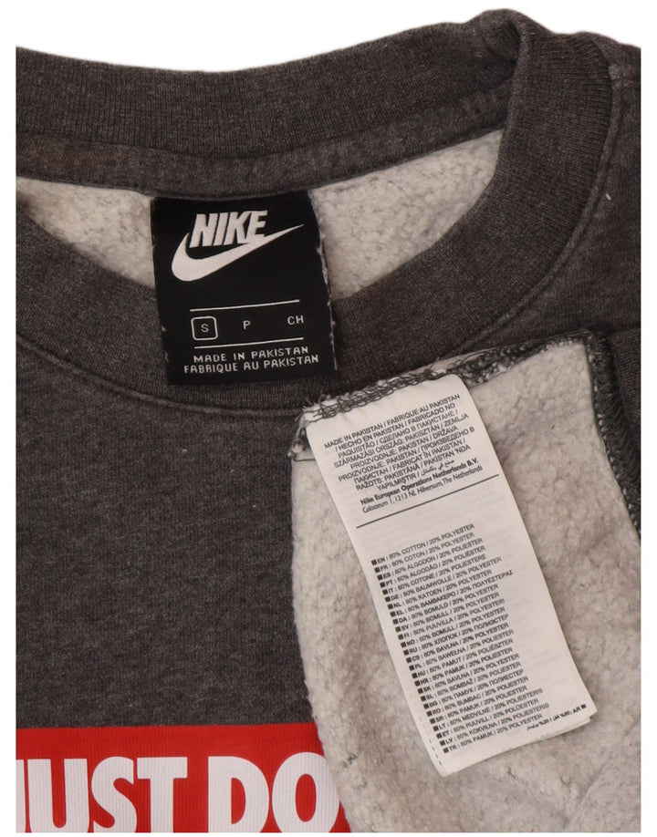 Ανδρικό γραφικό φούτερ Nike, γκρι βαμβακερό