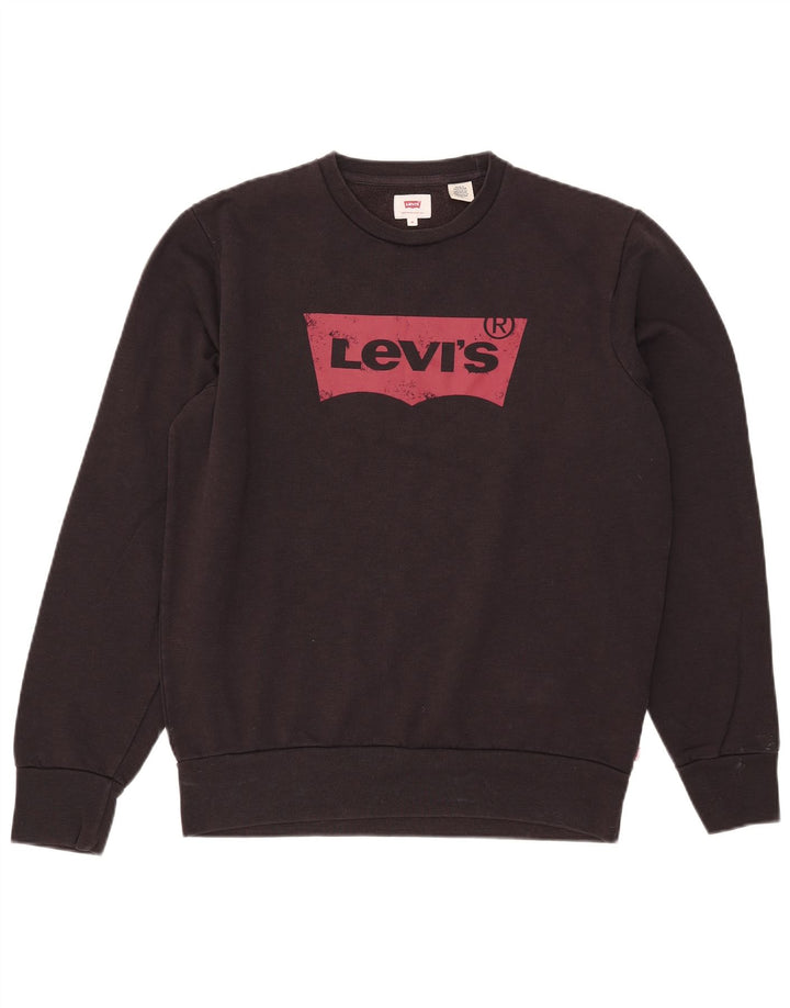 Ανδρικό γραφικό φούτερ Levi's, μεσαίο μαύρο βαμβακερό
