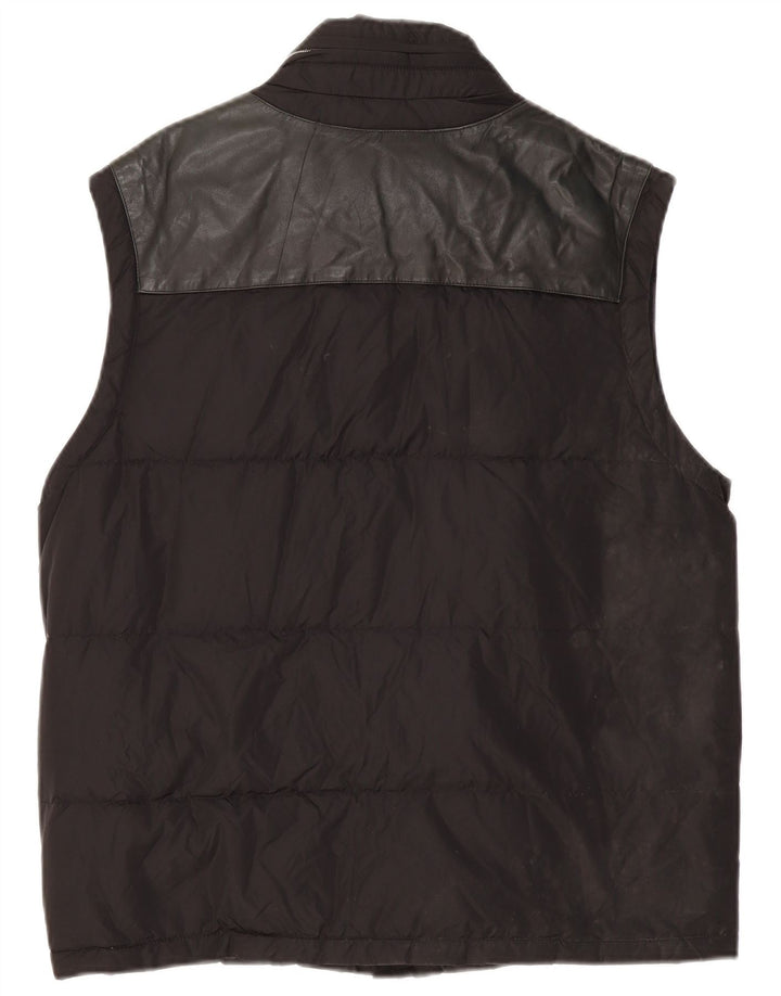 Μεγάλο μαύρο δέρμα Harmont & Blaine Ανδρικό padded Gilet UK 40