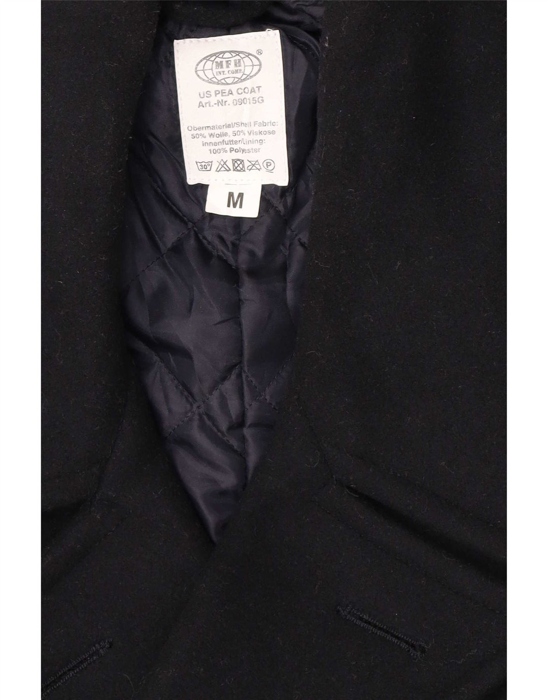 MFH Ανδρικό παλτό μπιζελιού UK 38 Medium Navy Blue Wool