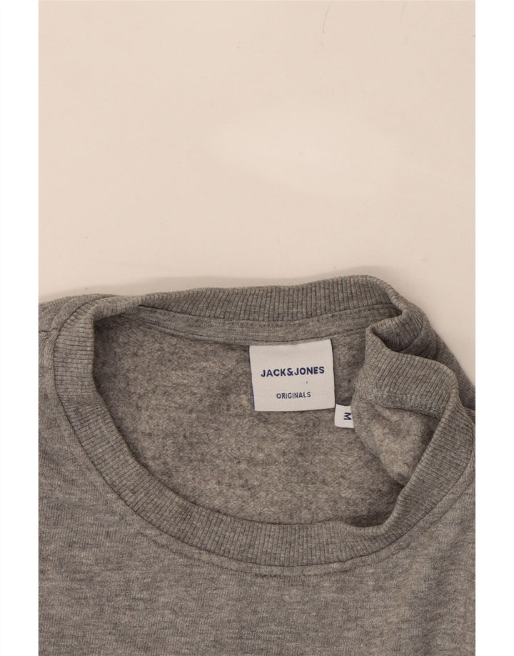 JACK & JONES Mens Sweatshirt Jumper Medium Grey Cotton Vintage Jack & Jones and Second-Hand Jack & Jones from Messina Hembry 