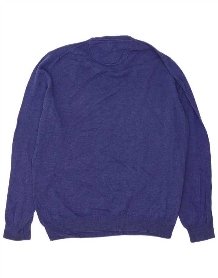 Trussardi Jeans Ανδρικό πουλόβερ με λαιμόκοψη μεγάλο μπλε