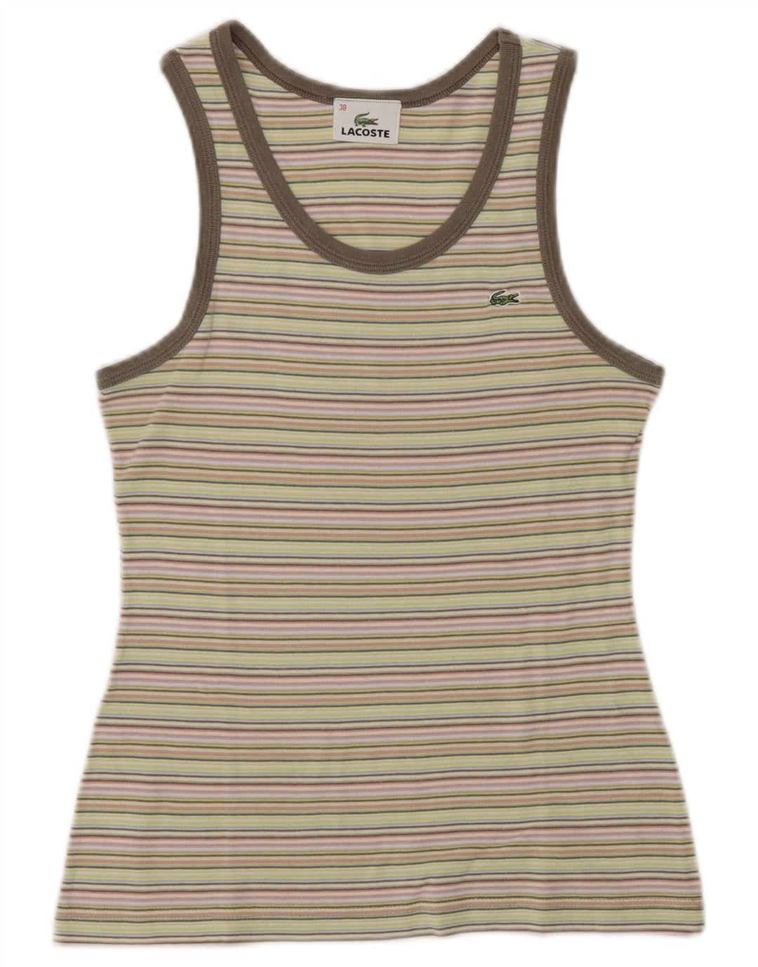 Γυναικείο Crop Γιλέκο Lacoste Top Size 38 Βαμβακερό μεσαίο πολύχρωμο ριγέ