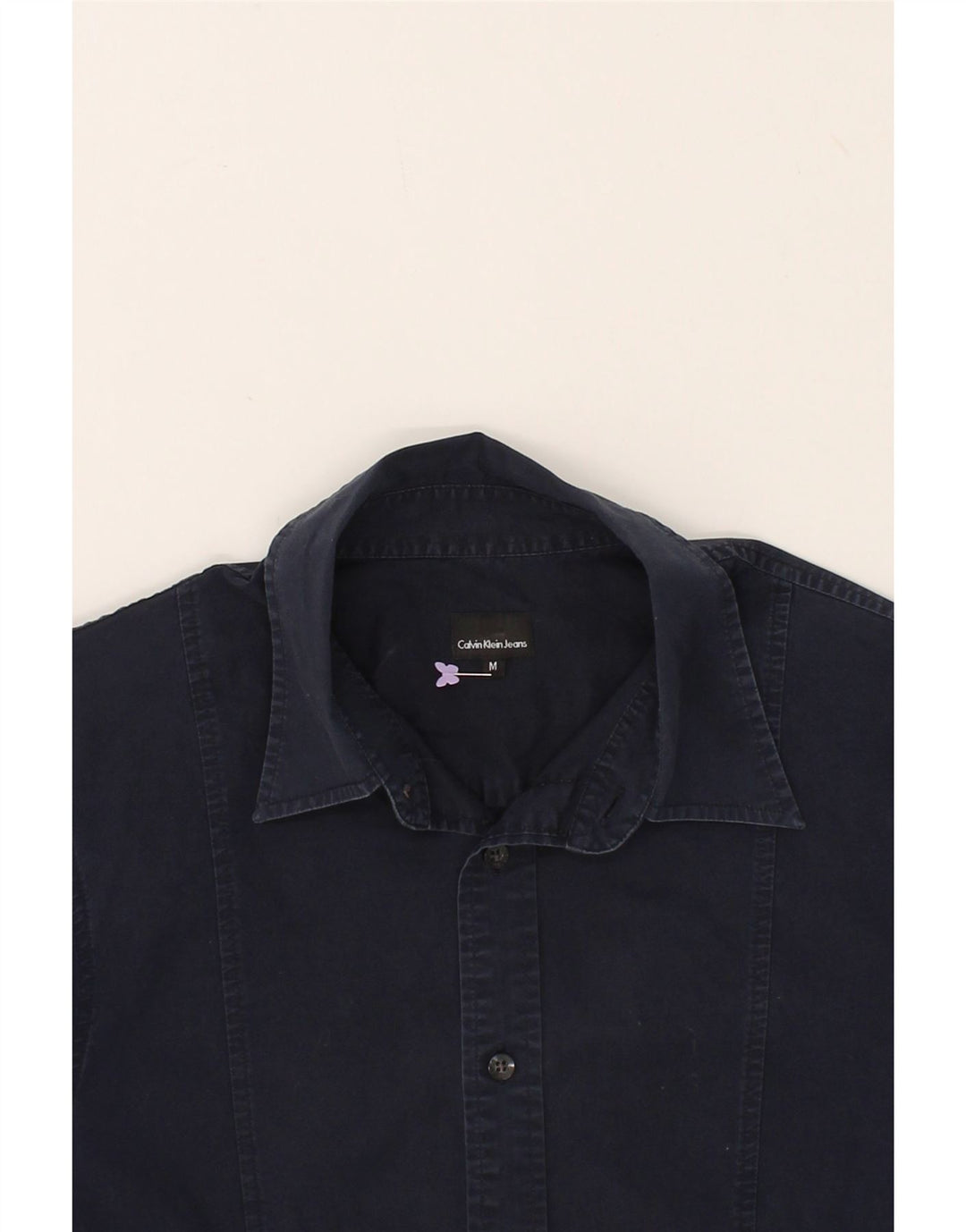 CALVIN KLEIN JEANS Mens Short Sleeve Shirt Medium Navy Blue Cotton Vintage Calvin Klein Jeans and Second-Hand Calvin Klein Jeans from Messina Hembry 