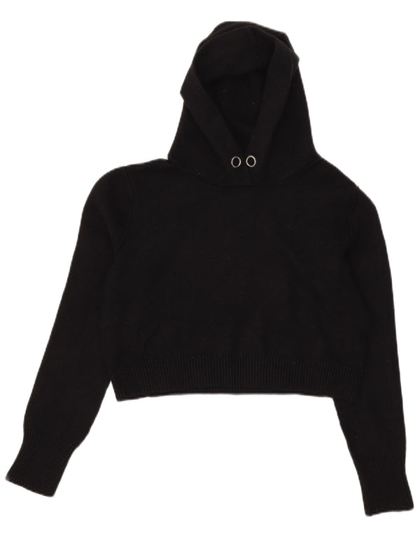 Zara γυναικείο πουλόβερ με κουκούλα UK 10 Small Black Viscose