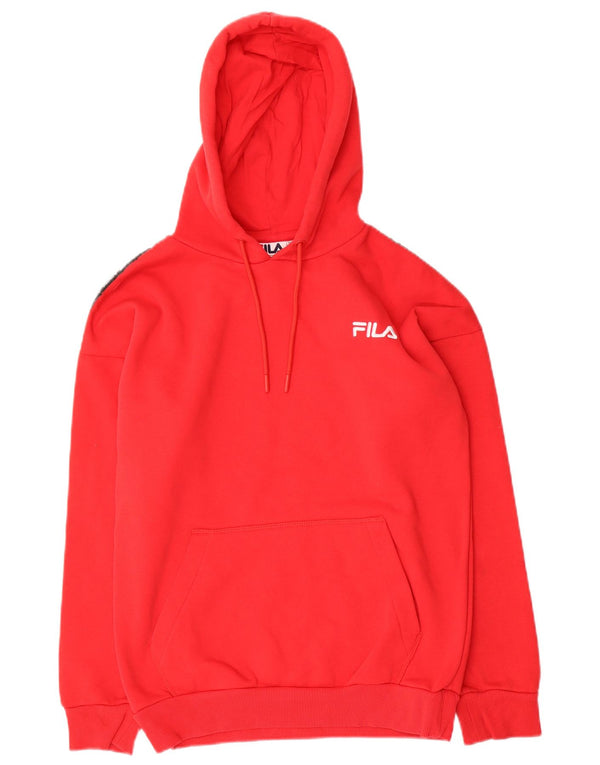 Fila Γυναικείο γραφικό υπερμεγέθη κουκούλα UK 2 2XS Κόκκινο βαμβακερό μπλοκ