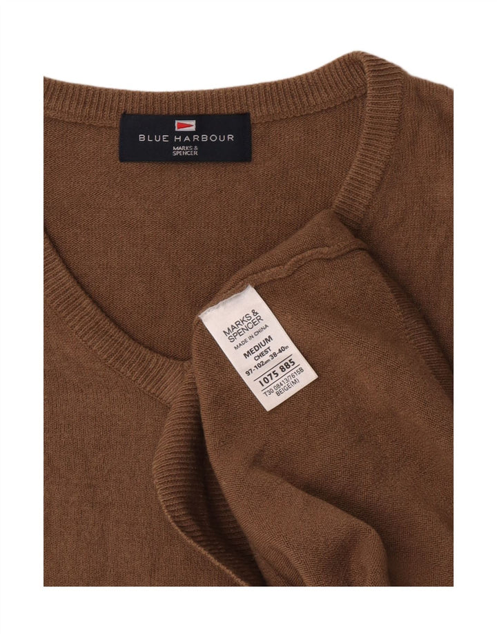 Marks & Spencer Ανδρικό πουλόβερ με λαιμόκοψη με λαιμόκοψη μεσαίο ακρυλικό