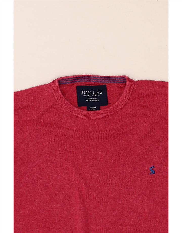 JOULES Mens Crew Neck Jumper Sweater Small Red Cotton Vintage Joules and Second-Hand Joules from Messina Hembry 