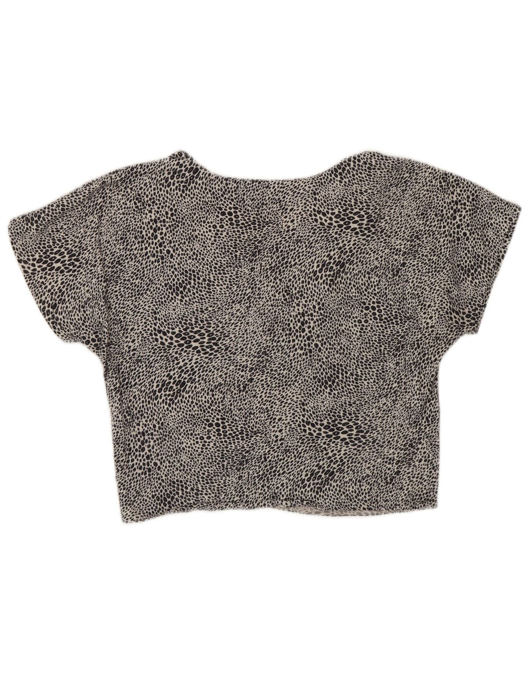 LAURA BIAGIOTTI Γυναικεία Crop Μπλούζα Top IT 44 Medium Black Animal Print