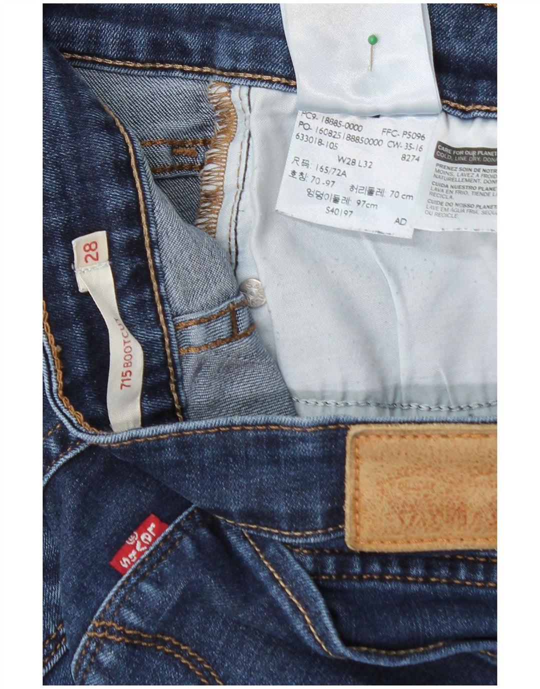 LEVI'S Womens 715 Bootcut Jeans W28 L32 Μπλε βαμβακερό