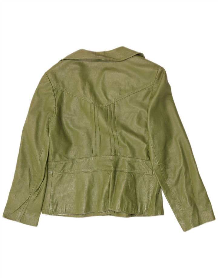 Vintage Γυναικείο Μπουφάν Blazer με 4 Κουμπιά IT 44 Μεσαίο Πράσινο Δερμάτινο