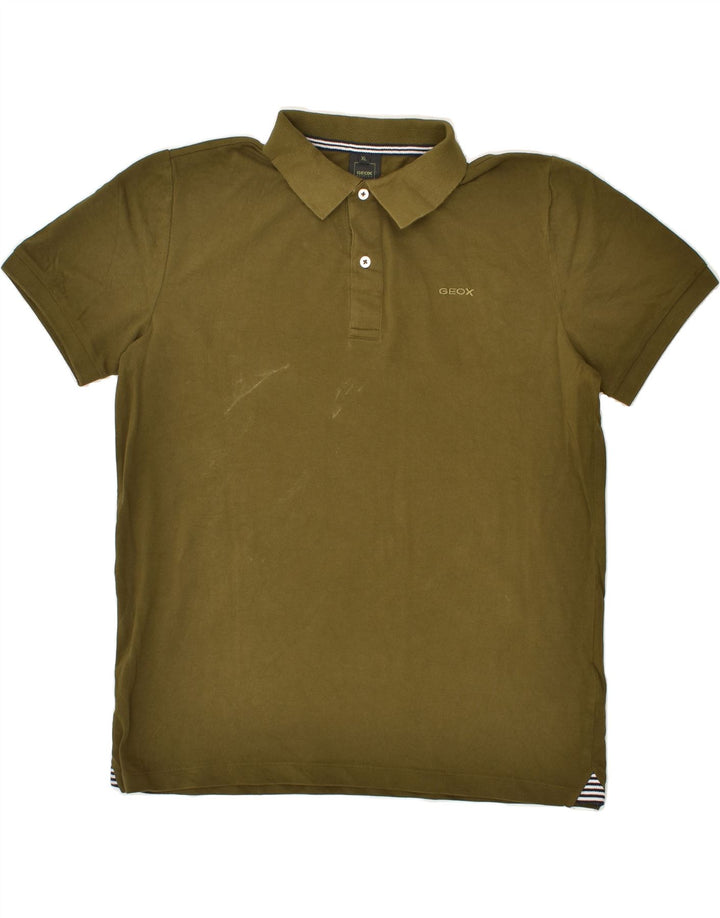 GEOX Mens Polo Shirt XL Khaki Cotton | Vintage Geox | Thrift | Second-Hand Geox | Used Clothing | Messina Hembry 