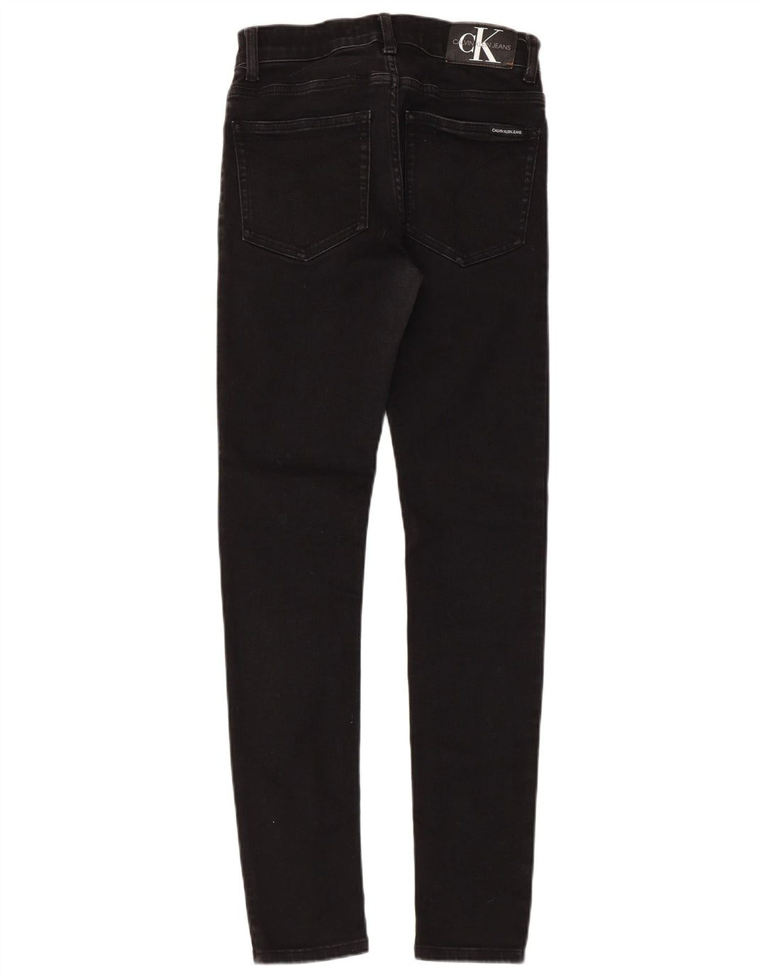 CALVIN KLEIN Boys Skinny Jeans 13-14 ετών W26 L29 Μαύρο βαμβακερό