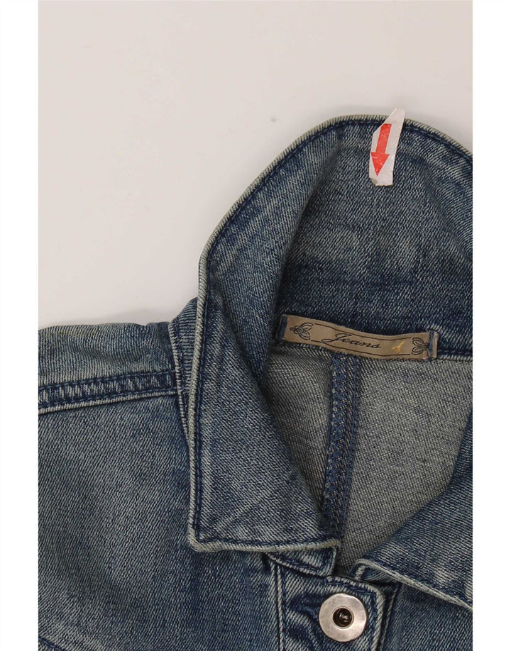 Vintage Γυναικείο Crop Τζιν Μπουφάν IT 40 Small Blue Cotton