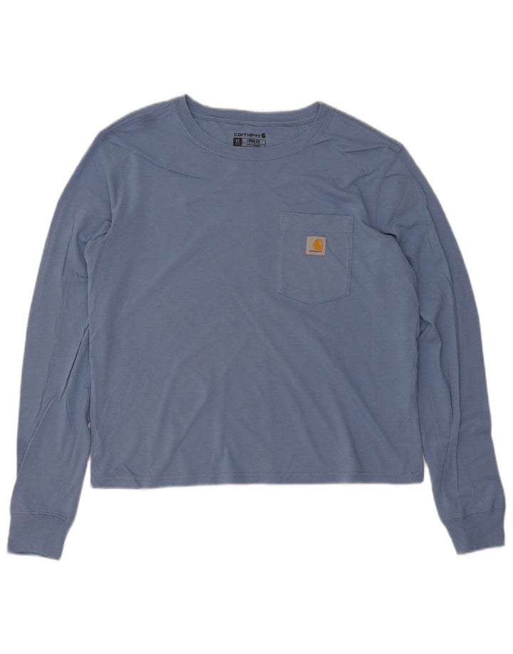 Carhartt Γυναικείο τοπ μακρυμάνικο US 0/2 XS Μπλε βαμβακερό