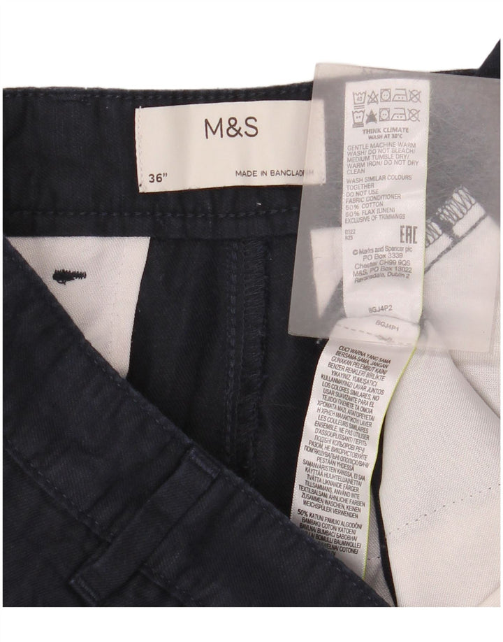 Ανδρικό σορτς Chino Marks & Spencer W36 Large Navy Blue Flax