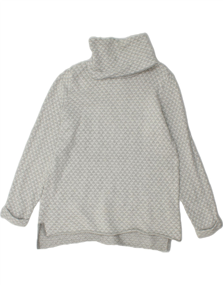 FAT FACE Womens Longline Roll Neck Jumper Sweater UK 12 Medium Grey Vintage Fat Face and Second-Hand Fat Face from Messina Hembry 