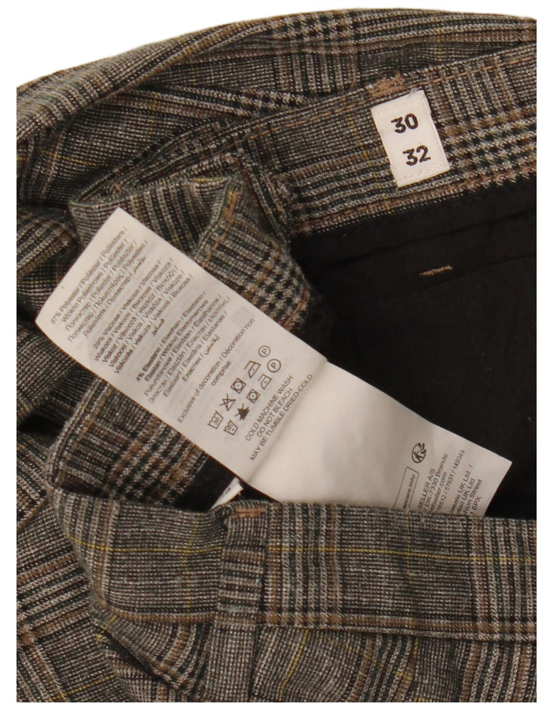 Jack & Jones Ανδρικό Slim Suit Παντελόνι W30 L32 Grey Check Polyester