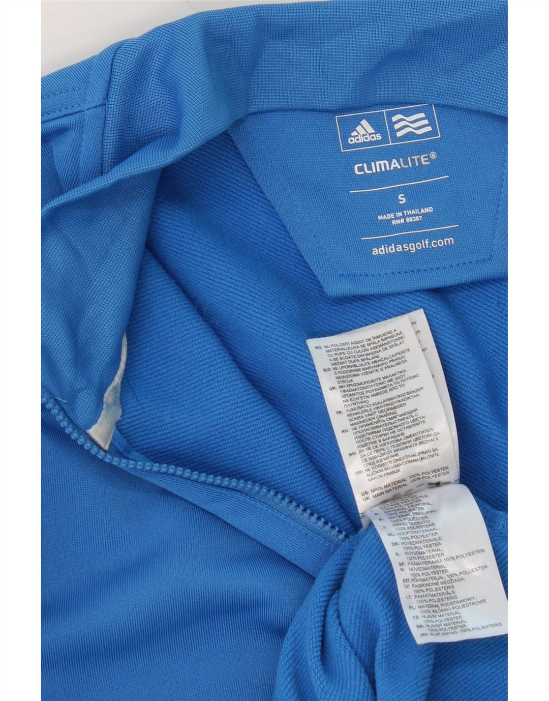 ADIDAS Mens Climalite Zip Neck Sweatshirt Jumper Small Blue Polyester Vintage Adidas and Second-Hand Adidas from Messina Hembry 
