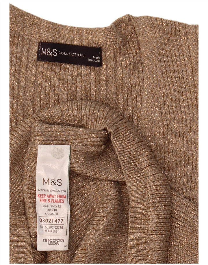 Marks & Spencer Γυναικείο πουλόβερ με λαιμόκοψη με V-λαιμόκοψη UK 12 μεσαία μπεζ φλύκταινα