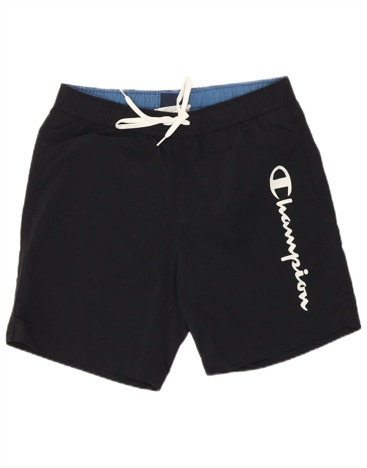 CHAMPION Mens Graphic Swimming Shorts Small  Black Polyamide Vintage Champion and Second-Hand Champion from Messina Hembry 