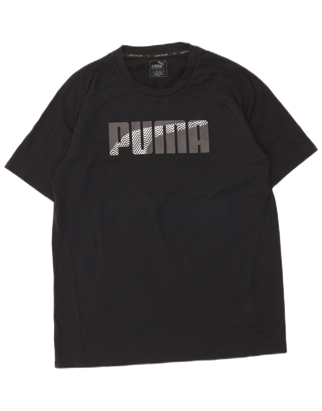 PUMA Mens Graphic T-Shirt Top Medium Black Cotton