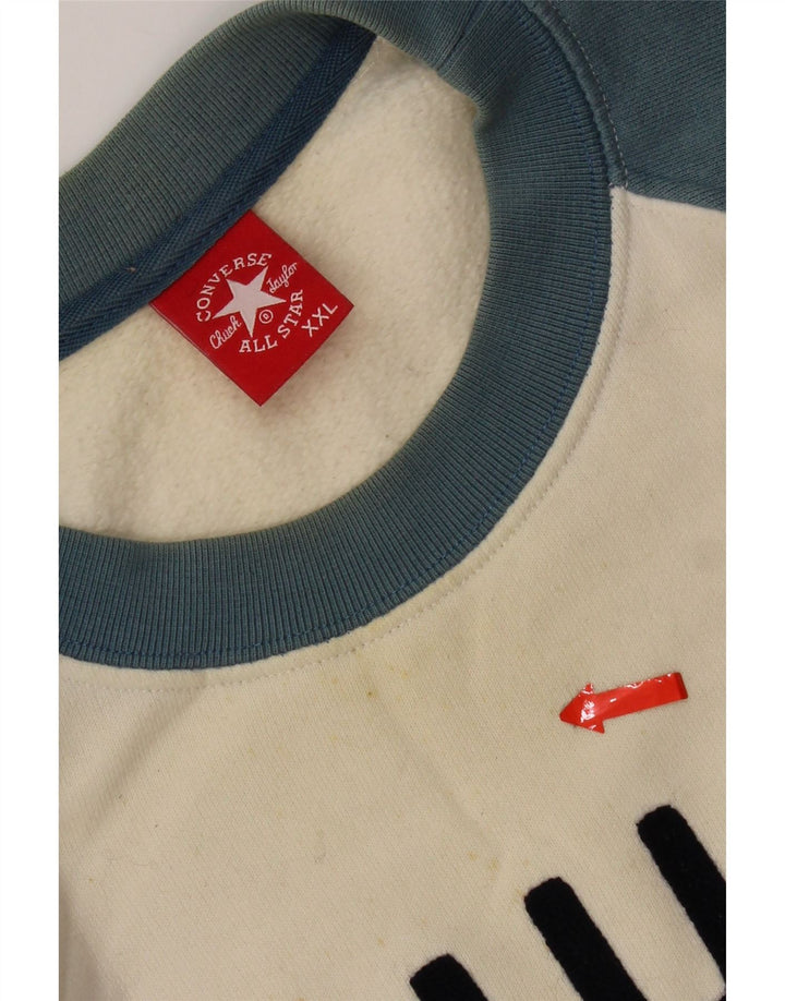 Ανδρική γραφική φούτερ Converse Chuck Taylor Jumper 2XL White Colourblock