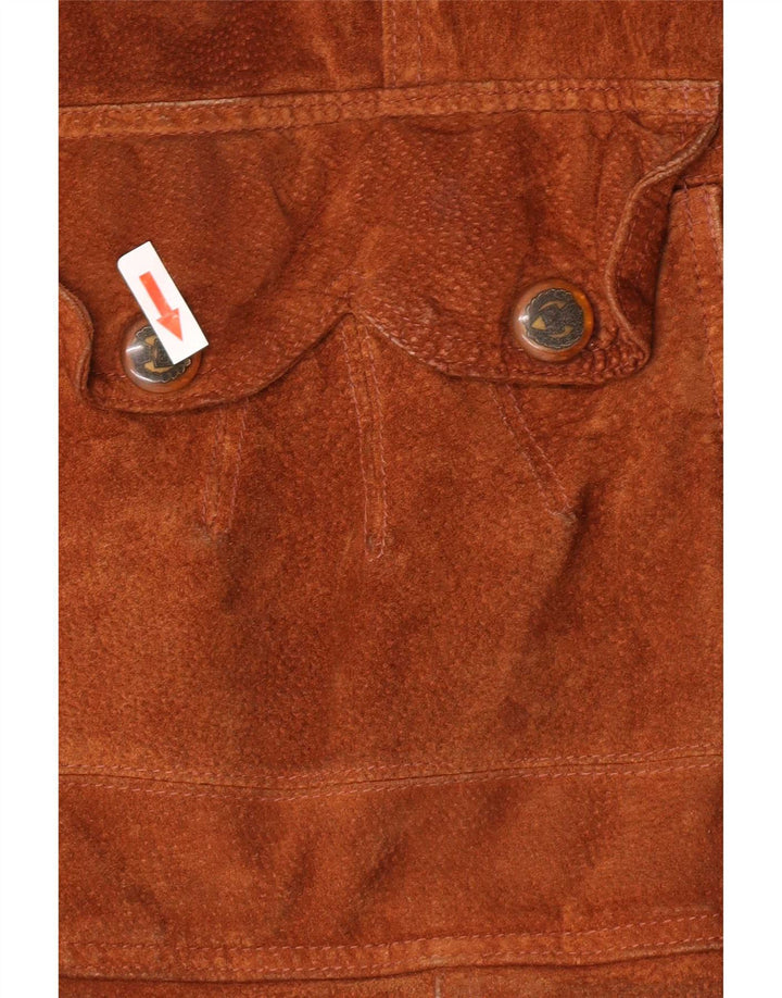 Vintage γυναικείο υπερμεγέθη σουέντ μπουφάν Parka IT 46 μεγάλο καφέ