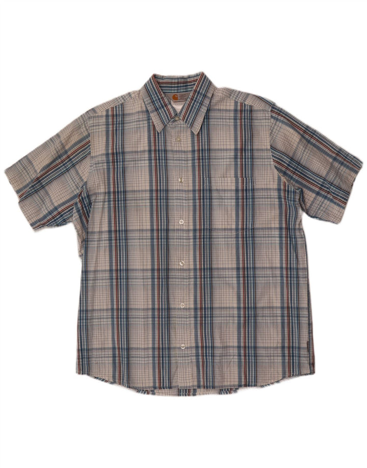 Ανδρικό κοντομάνικο πουκάμισο Carhartt, μεγάλο μπλε, βαμβακερό
