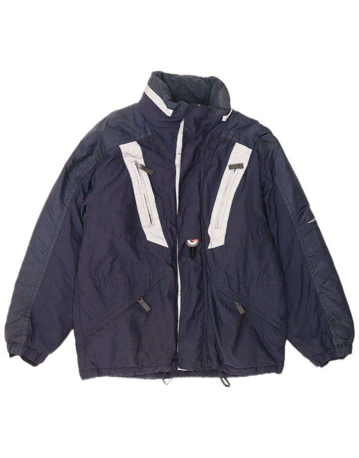 Μπουφάν Belfe & Mens Ski IT 48 Medium Navy Blue Colorblock Polyamide